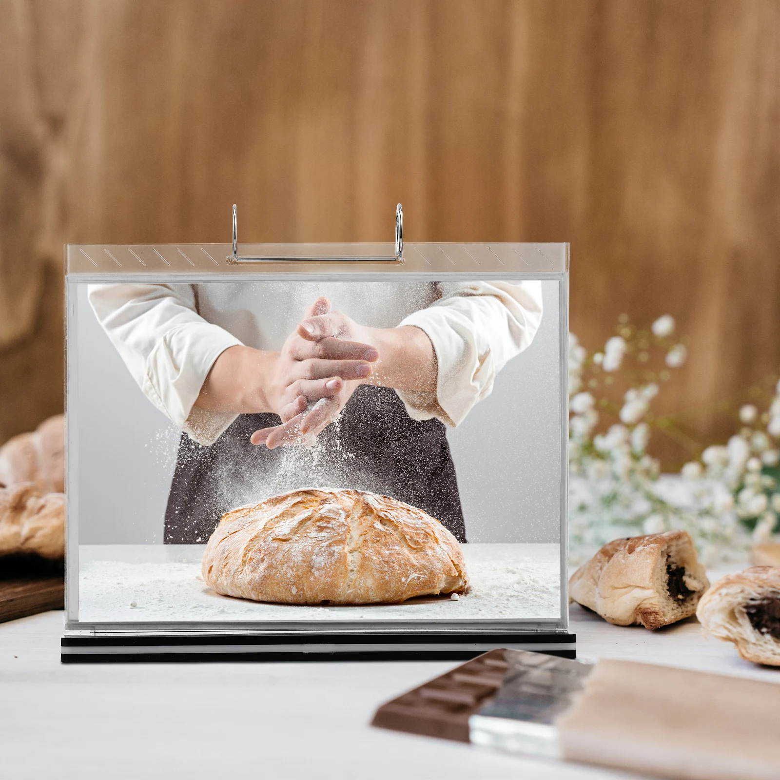 

Multi-Page Clear Acrylic Table Sign Transparent Menu Display Stand Brochure Document Holder Desktop Flip Organizer