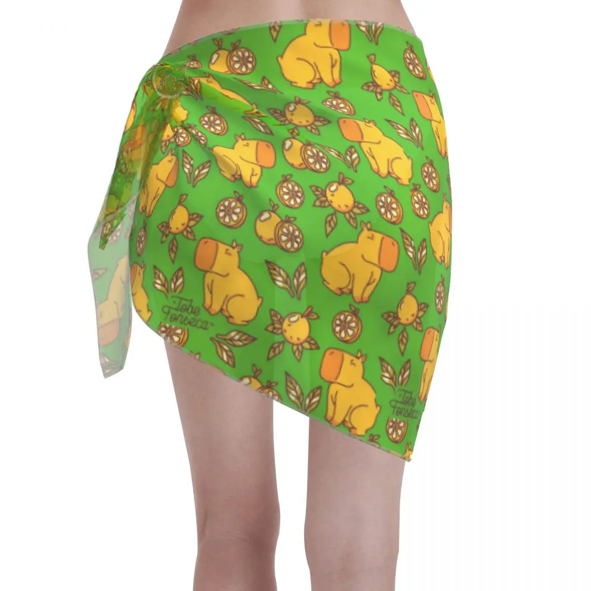 Copricostume da spiaggia personalizzato Capybara Copricostume da spiaggia trasparente Copricostume da spiaggia Gonna corta Sciarpa in chiffon Copricostume per donna