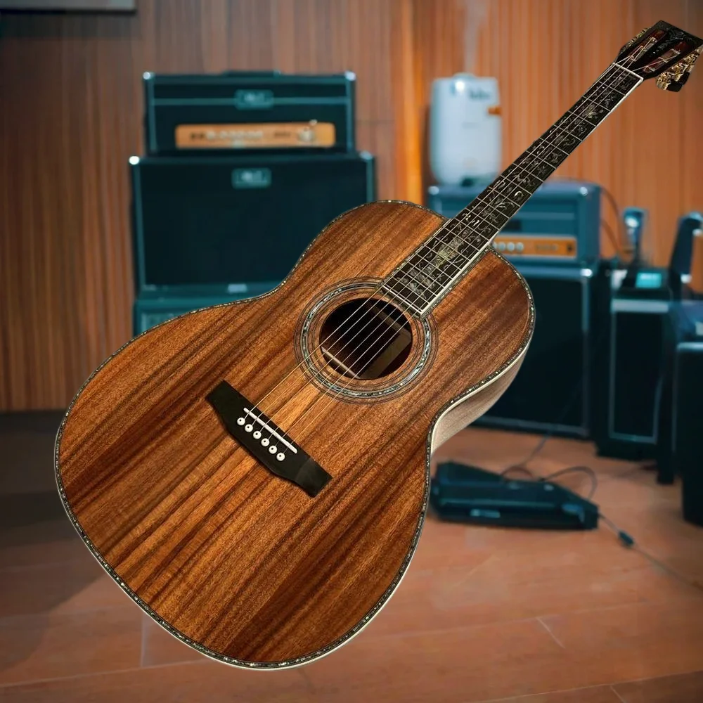 Full Acacia Wood 00045 Large Vase Sheet Ebony Acoustic Guitar High Recognition Retro Luxury Golden Retro String Button Beginner