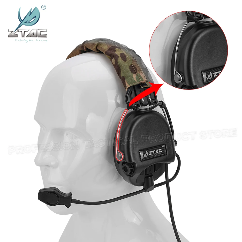 Z-TAC Sordin Tactical Headset Noise Reduction Pickup Headphones Dual PTT Baofeng Accessories Active For Hunting Shooting