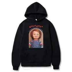 Men He Wants You for A Best Friend Chucky Print Hoodie Casual Harajuku Anime Graphic Hooded Sweatshirts Unisex Cotton Tracksuit