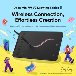 XPPen Deco Mini 7W V2 Wireless Bluetooth 5.0 Drawing Tablet Graphics Tablet With Tilt 16384 Support Windows Mac Android Art