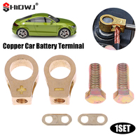 Copper Car Battery Terminal Wire Cable Clamp Top Quick Post Terminal Positive Negative Electric Connector Clamp Auto Accessories
