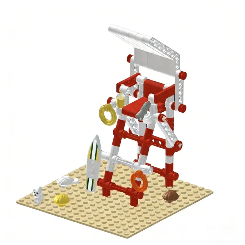 111pcs MOC Technical Life Guard Seat Model Building Blocks Construction Assemble DIY Creative Education Toy Christmas Gift Idea