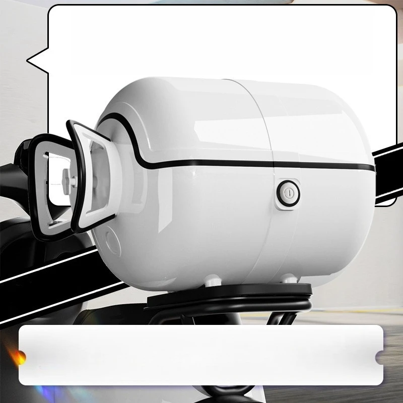 Vintage Motorcycle Tail Box Unique Gas Tank Style ABS Waterproof Storage Box for Electric Vehicle