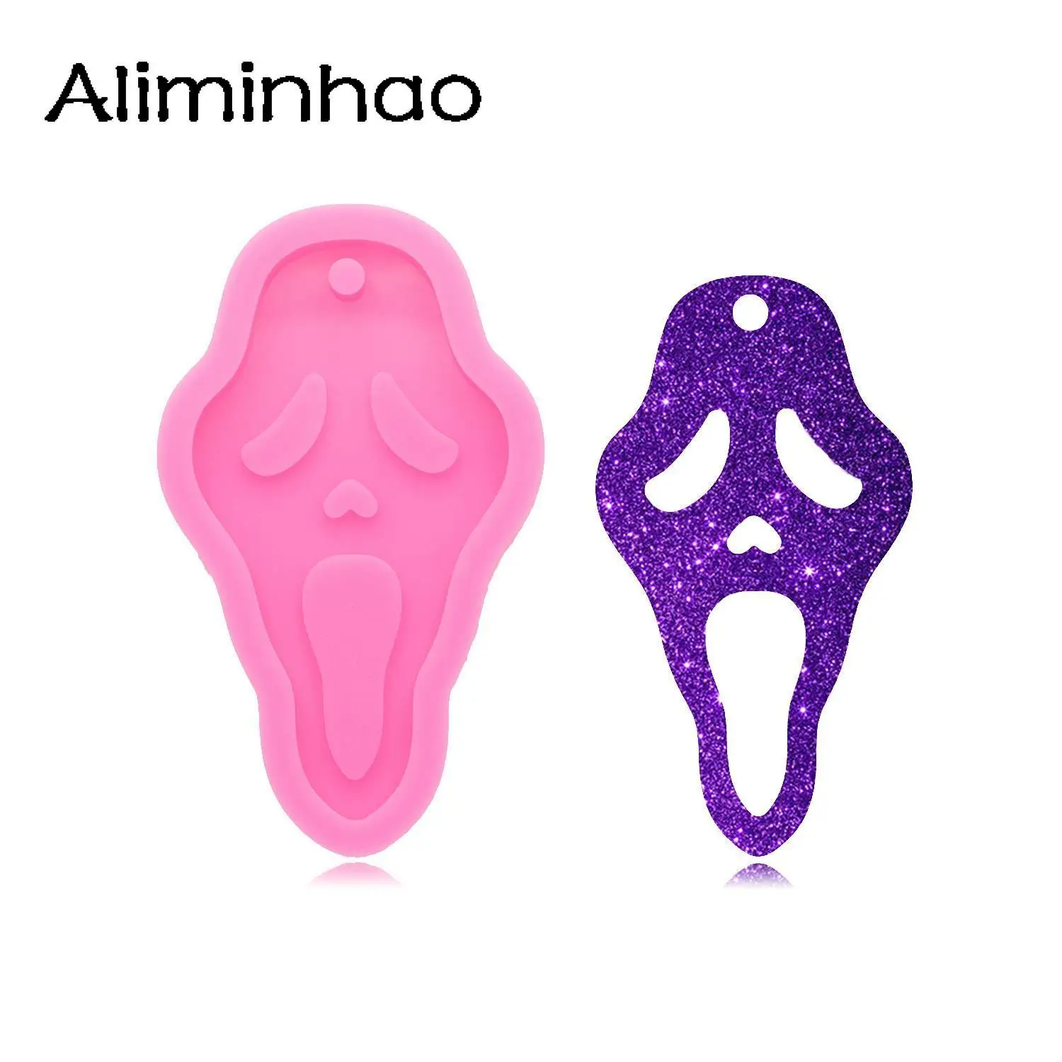 DY1168 Shiny Halloween Skull Mask Keychain Mould Resin Silicone Mold,  Art diy Mold Crafting Making With Epoxy