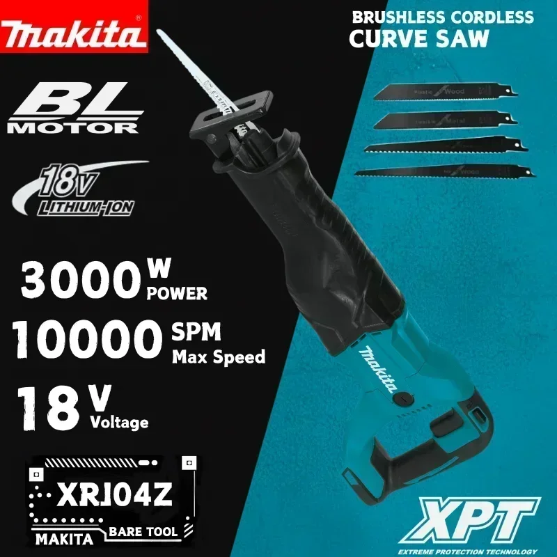 Makita 18V Brushless Reciprocating Saw Handheld Tool With 4 Blades For Pallet Wood And Reclaimed Timber Cutting Work
