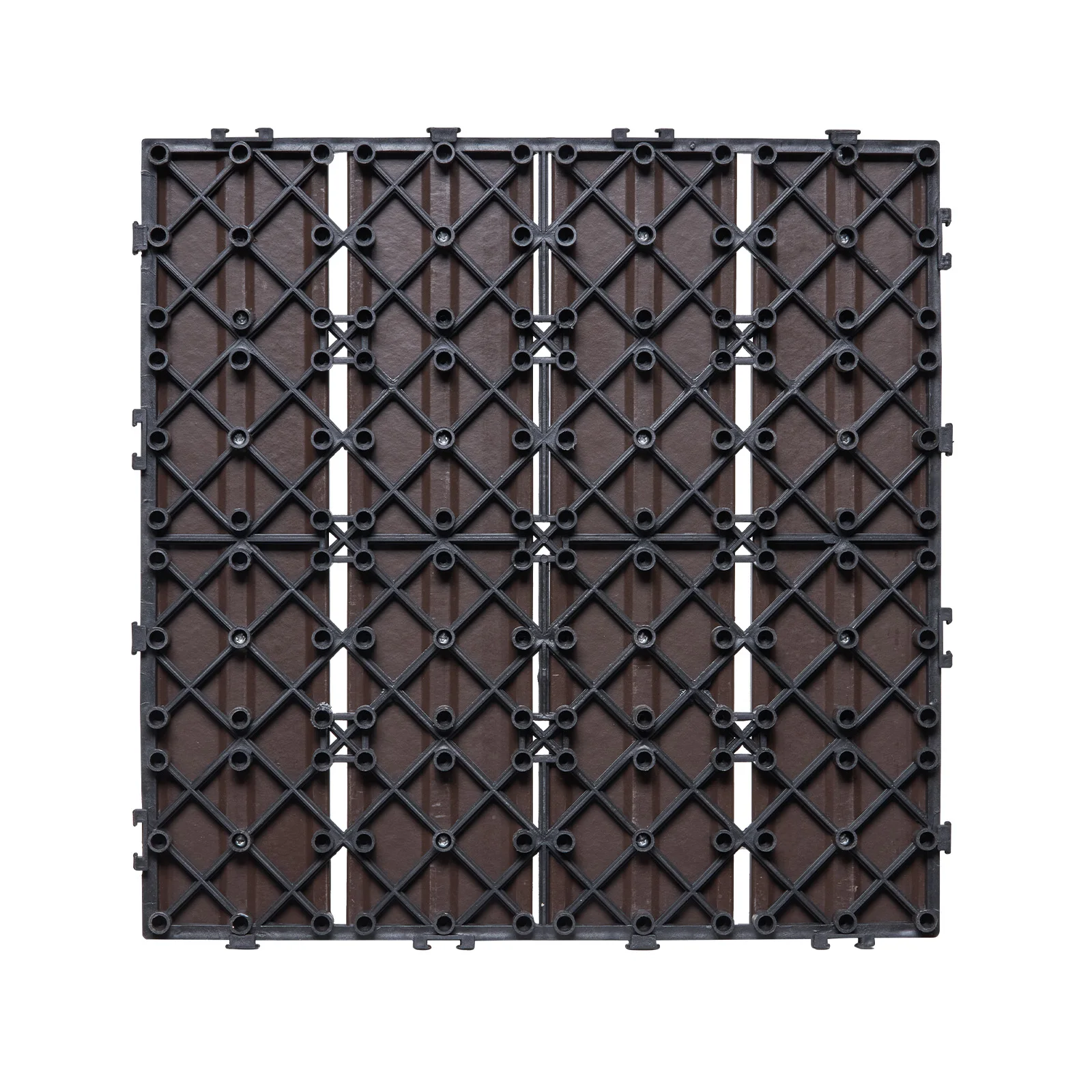 

Interlocking Deck Tiles, Plastic Wood, 10-Pack, 12'x12' Waterproof Outdoor Flooring for All Weather