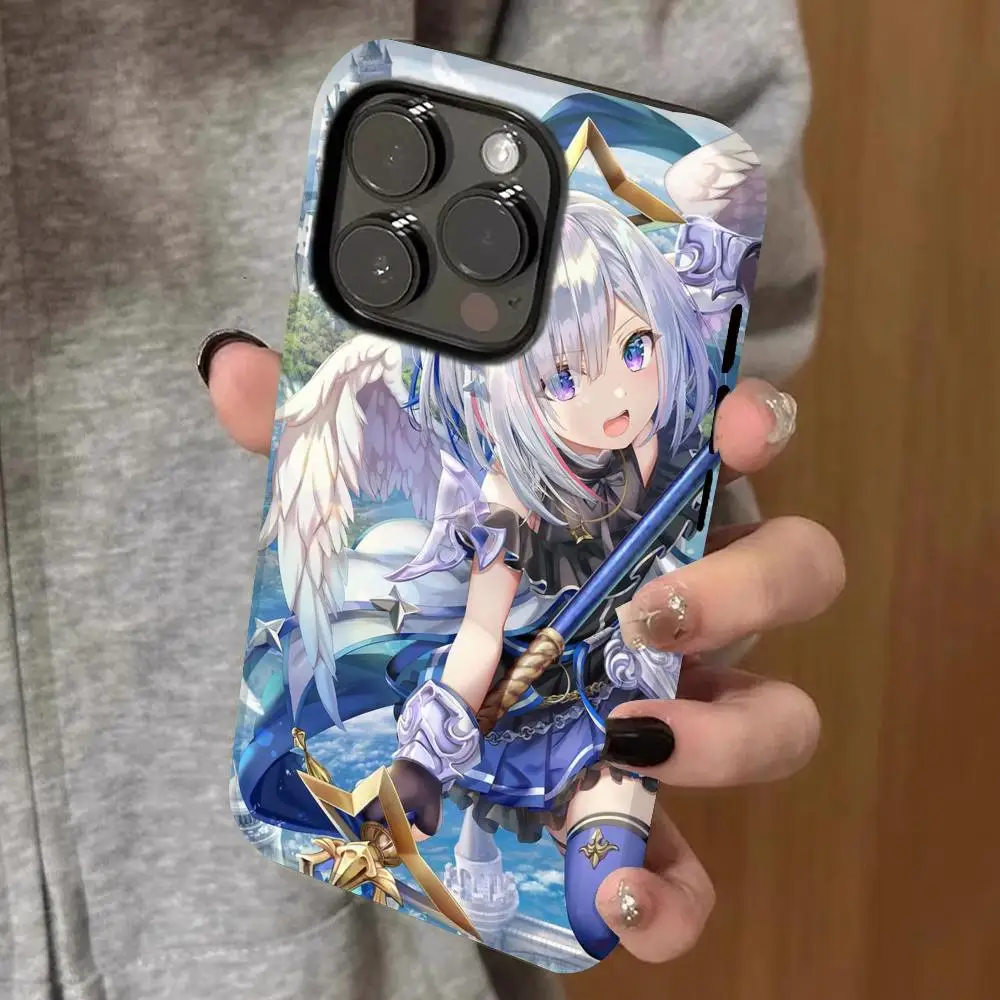 

hololive amane kanata Phone Case Double-layered 2-in-1 Film Case For IPhone 16 15 Promax 14 13 Pro 12 11 plus Samsung S25 Covers