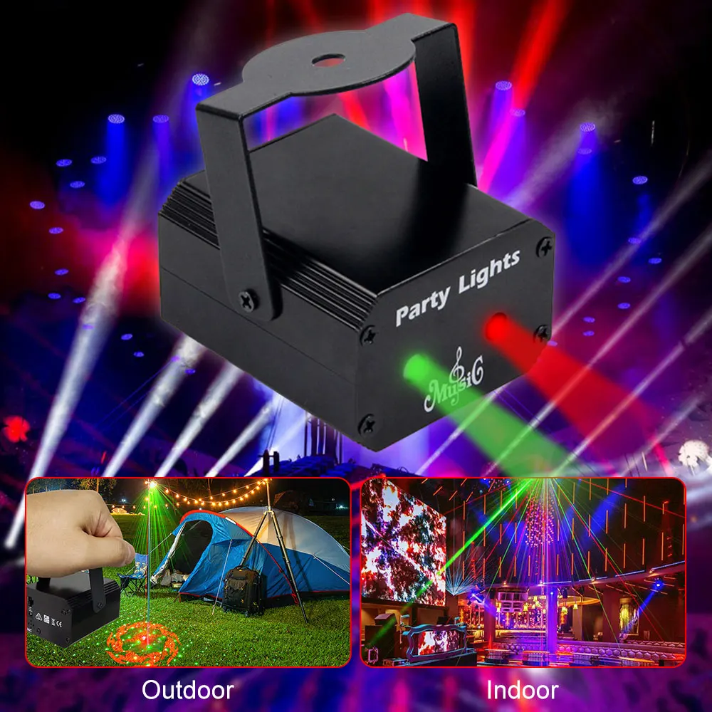 Small Laser Stars 32 Patterns Projector DJ Dance Disco Bar Magic Ball LED Party Family Room Xmas Stage Effect Light Lamp Show