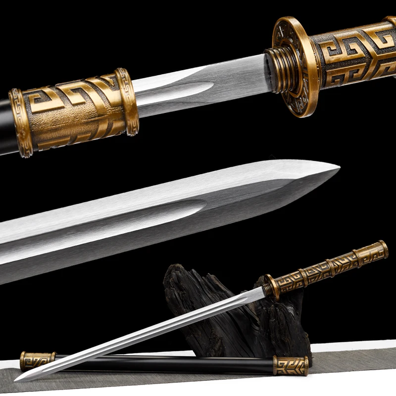 Chinese Staff Swords T10 Steel Blade Sharp Ready Battle Real Handmade Japanese Samurai Katanas Reverse Connection Ninja Sword