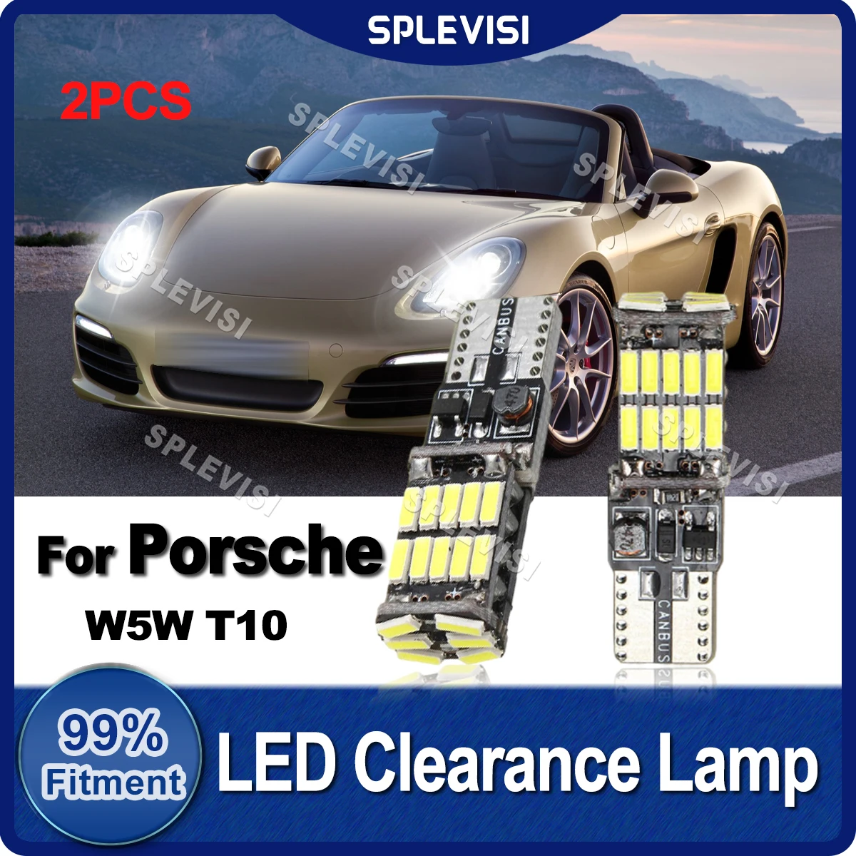 

2x W5W T10 6000K White LED Clearance Lamp Upgrade Canbus Bulbs Replace For Porsche 911 Boxster Cayenne Cayman