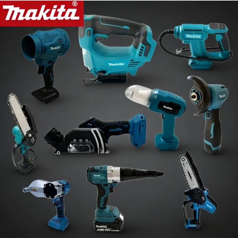 

Комбинированный набор Makita: бесщеточная шлифовальная машина, пистолет для герметика, цепная пила, насос для накачки шин, силиконовый пистолет, машина для резки, для аккумуляторов Makita 18V 20V