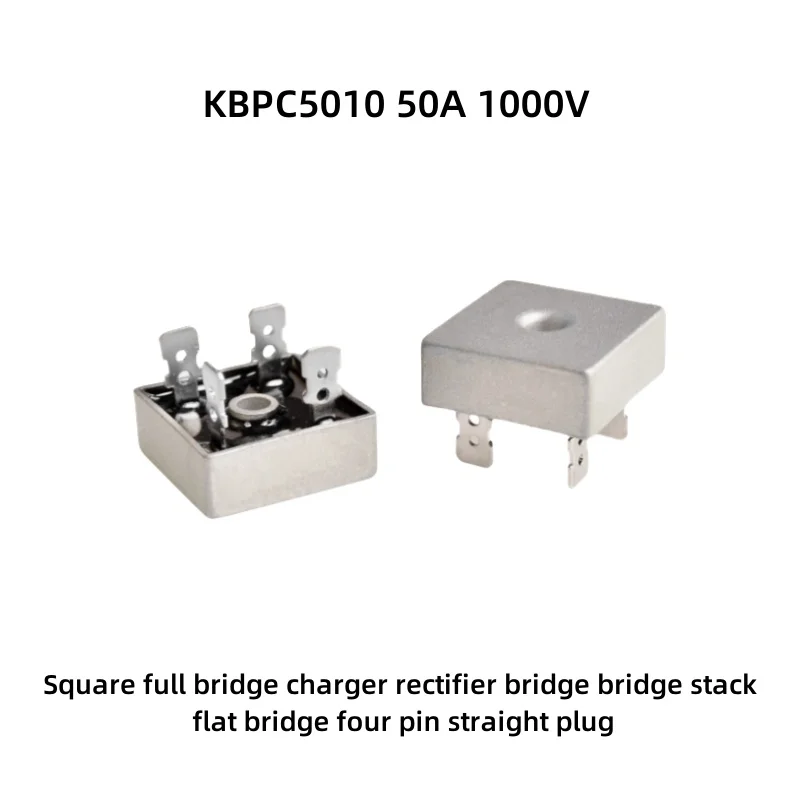 

KBPC5010 50A 1000V Square Full Bridge Charger Rectifier Bridge Flat 4-Pin Through Hole