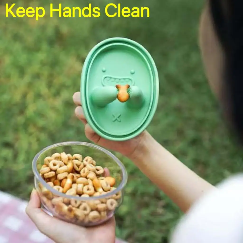 

Funny Keep Hands Clean Lunch Box with Silicone Lid Creative No-mess Snack Salad Bowl Foods Storage Tools Students Lunchbox INS