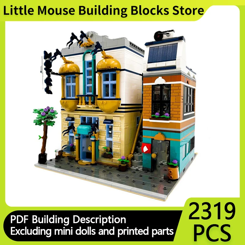 

City Street View Model MOC Building Bricks Hotel And Studios Modular Technology Gifts Holiday Assemble Children Toys Suit