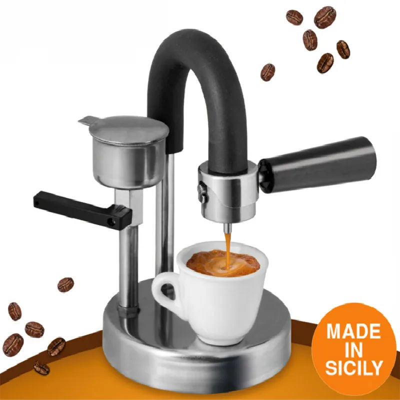 100% Original Italian Kamela Kamira Coffee Machine Home Open-air Office Espresso Pot Stainless Steel Manual Coffee Maker