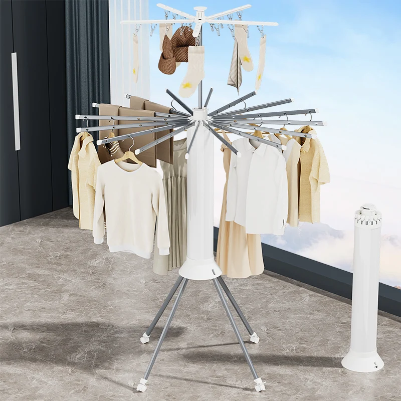 Hanger Indoor Clothes Airing Rack Artifact Bedroom and Household Floor Eight Claw Folding Balcony Multifunctional Invisible