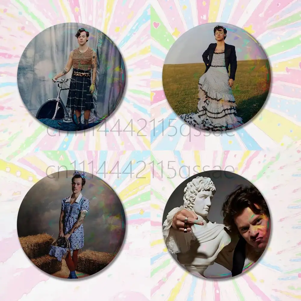 H-HaRRy Music Styles Collection Round Exquisite Badge Brooches Creative Pins For Clothes Hat Backpack Gift Accessories