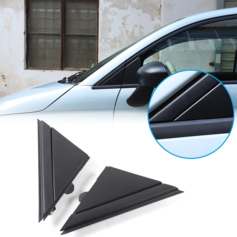 For Fiat 500 2010+ black ABS Car rearview mirror side triangle panel Replacement parts fiat accessories 2 Pcs