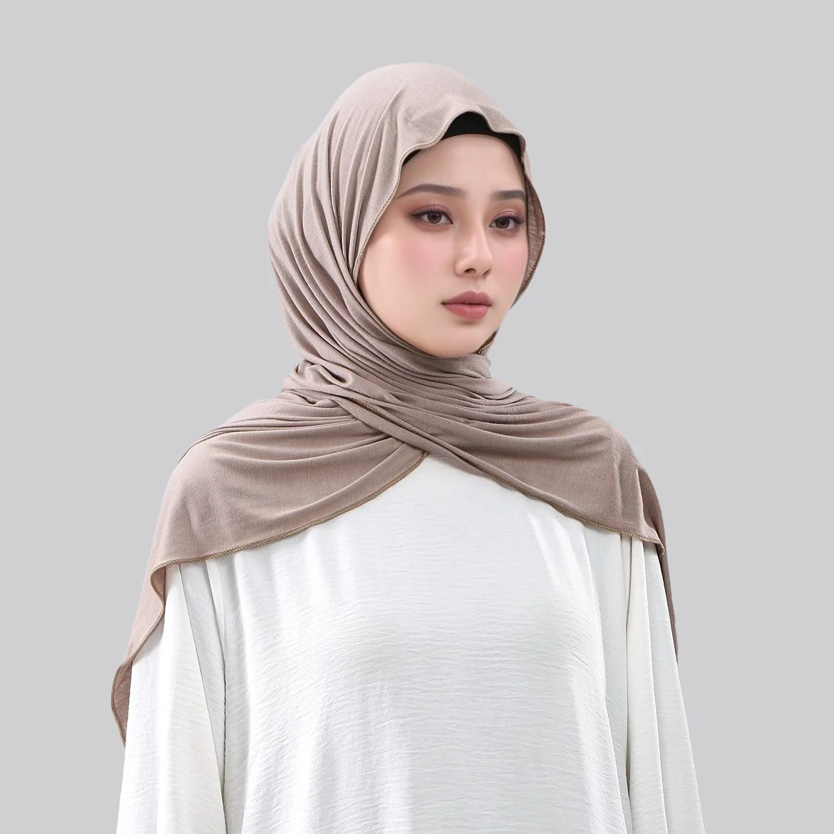 

Premium Muslim Jersey Instant Hijab Solid Color Soft Turban Head Wraps Plain Shawl Easy to Wear Cotton Pullover For Women