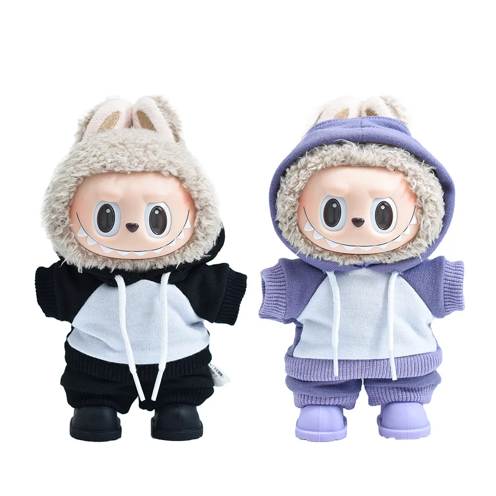 

Для 17 см куклы Лабу, одежда, толстовка, спортивные штаны, нарядная одежда для куклы, аксессуары для сидения, переодевание, игра, подарок, игрушки