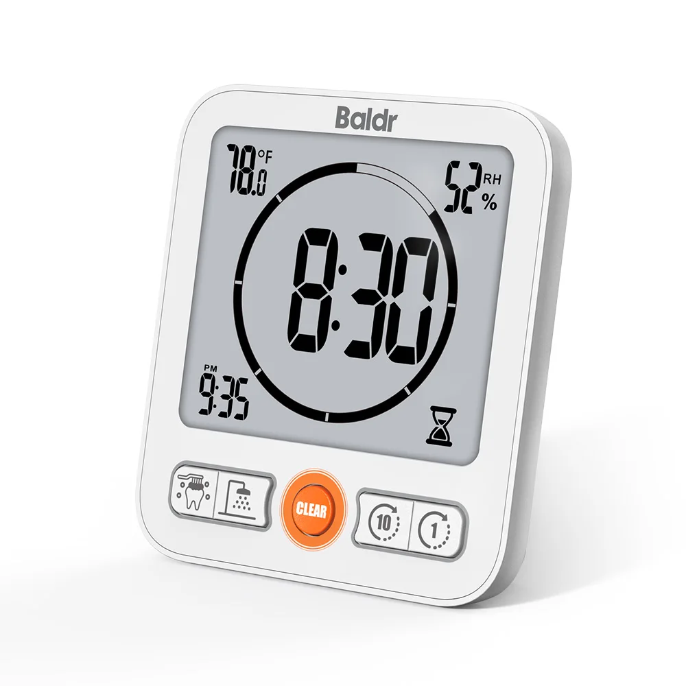 Digital Bathroom Wall Clock Shower Timer Waterproof For Water Spray LCD Screen Watch Temperature Humidity Meter Countdown Alarm