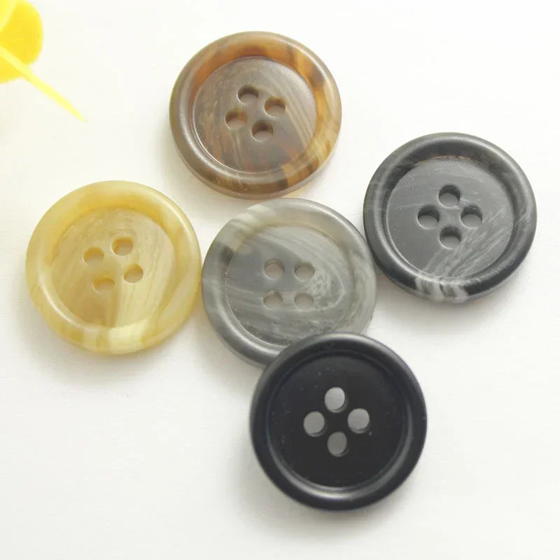 10PCS 15-25MM Resin Imitation Horn Large Decorative Coat Buttons for Clothing Sweater Suit Cardigan Big DIY Sewing Accessories