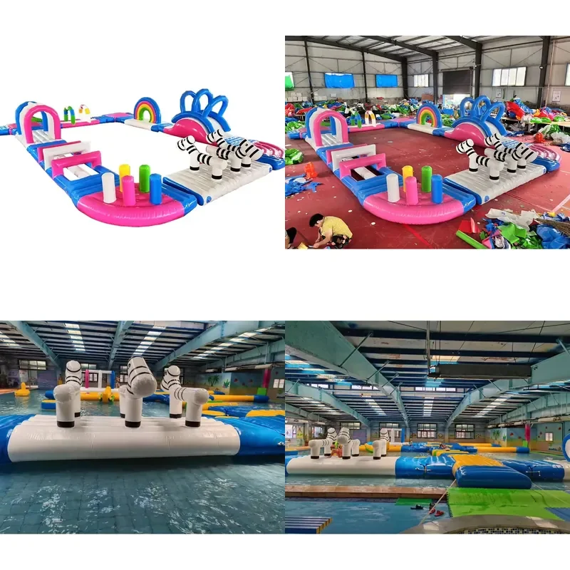Indoor Outdoor Inflatable Water Park for Kids Adults Water Sports Floating Obstacle 38m PVC Customized Color-Manufactured