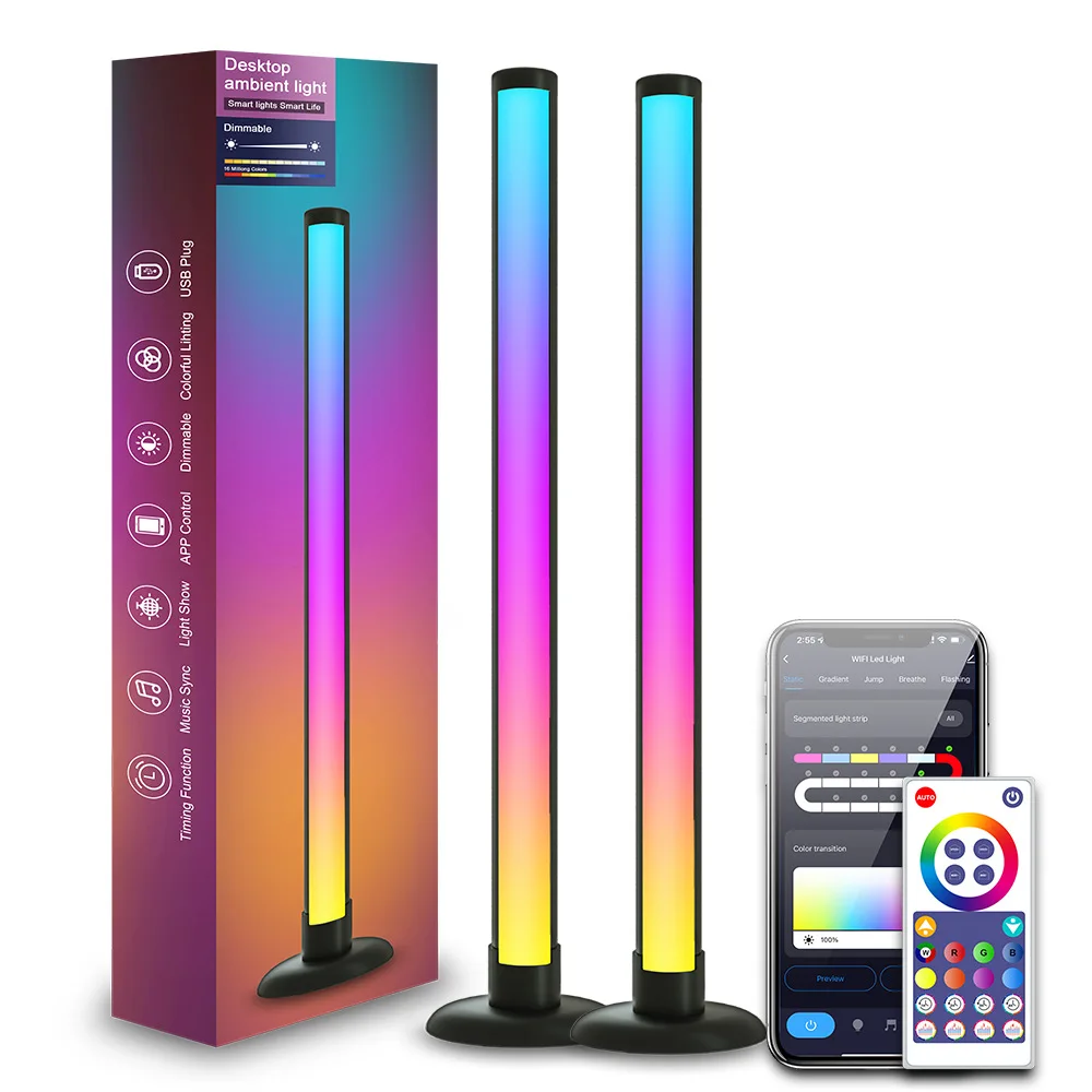 Music Sound Pickup LED Light Bluetooth WIFI Tuya Smart RGB Color Changing Ambient Lamp Desktop Bedside Floor Lamp