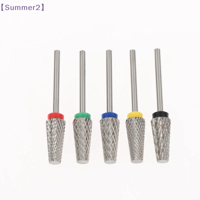 【Xia2】1Pcs 15mm 5in1 Cross Tooth Tungsten Steel Nail Drill Bits Wear Resistant Fast Polishing For Home Manicure Nail Salon Use
