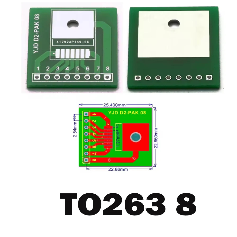 10pcs TO263-5 Adapter Board TO-263-8 TO252 Adapter Plate Using Chemical Immersion Gold Process Hight Quality