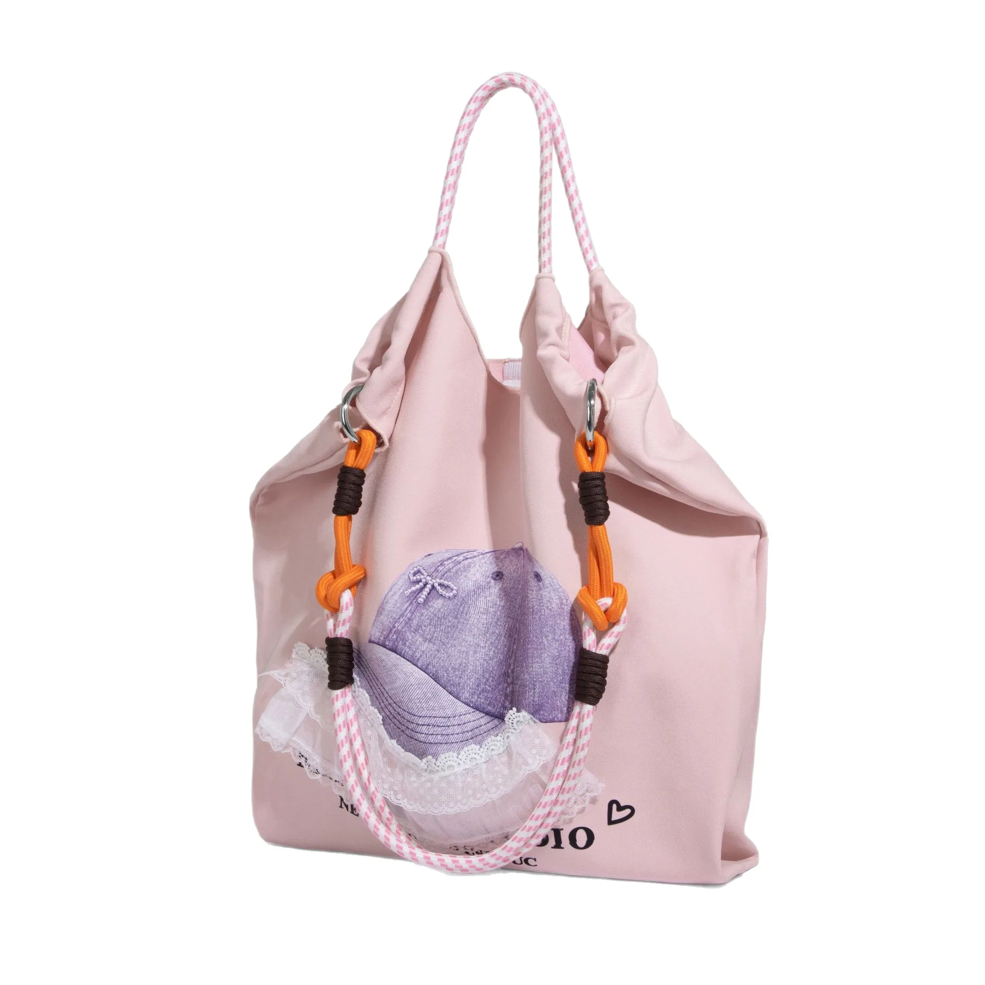 

FIRMRANCH Super Cute Macaron Color System Trend Shopping Eco-Friendly Bag Embroidery Large Capacity Shoulder Pouch Handbag