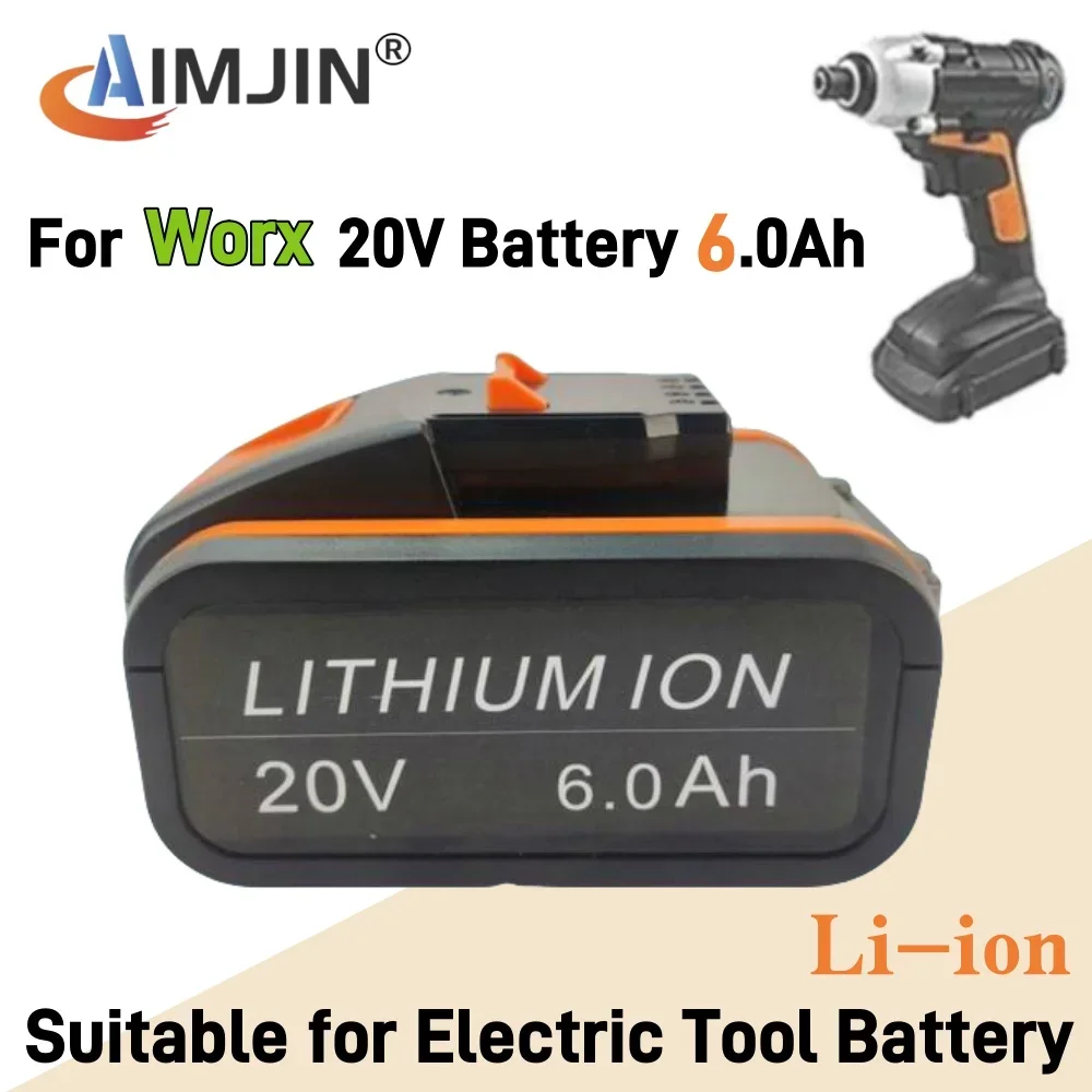 

For WORX 6000mAH Li-ion Battery 20V for WA3551 WA3553 WA3641 WX373 Cordless Electric Tools Replacement Battery