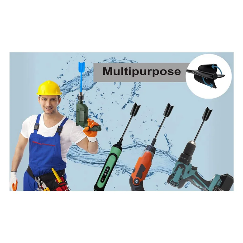 SANQ 8 個エポキシミキサーアタッチメントドリル用、再利用可能なペイントとエポキシ樹脂、ペイント、釉薬を混合するための樹脂ミキサーパドル