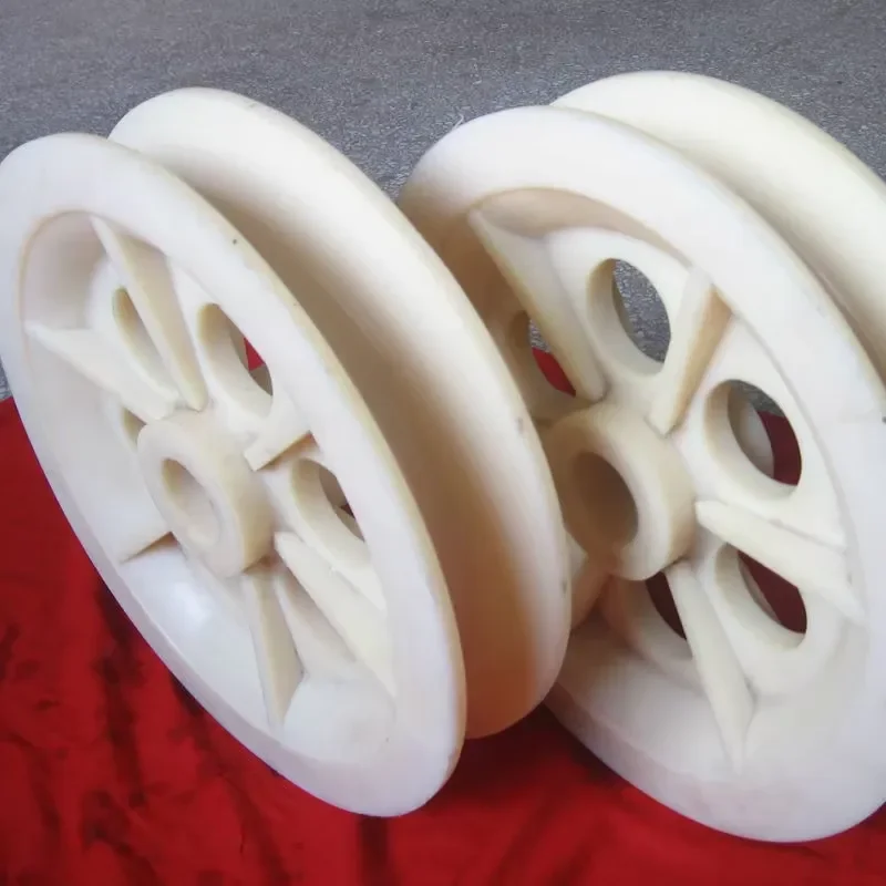 Factory Best Selling U Groove Pulley Tower Crane Sheave Nylon Pulley Blocks Industrial Lifting Components Direct Supply