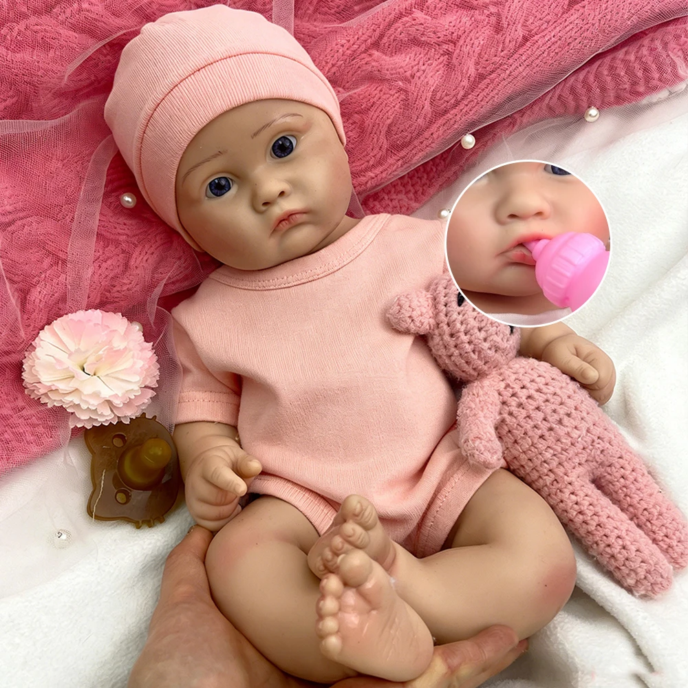 

45 см мягкие конечности, милая силиконовая кукла Reborn для маленьких девочек, мягкая кукла ручной работы с видимыми венами, удобная игрушка-компаньон для новых родителей, подарок