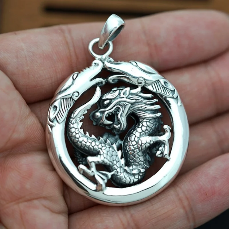 

BOCAI S990 Sterling Silver Charms Pendants for Women Men New Fashion Chinese Zodiac Loong Qilin Amulet Jewelry Wholesale
