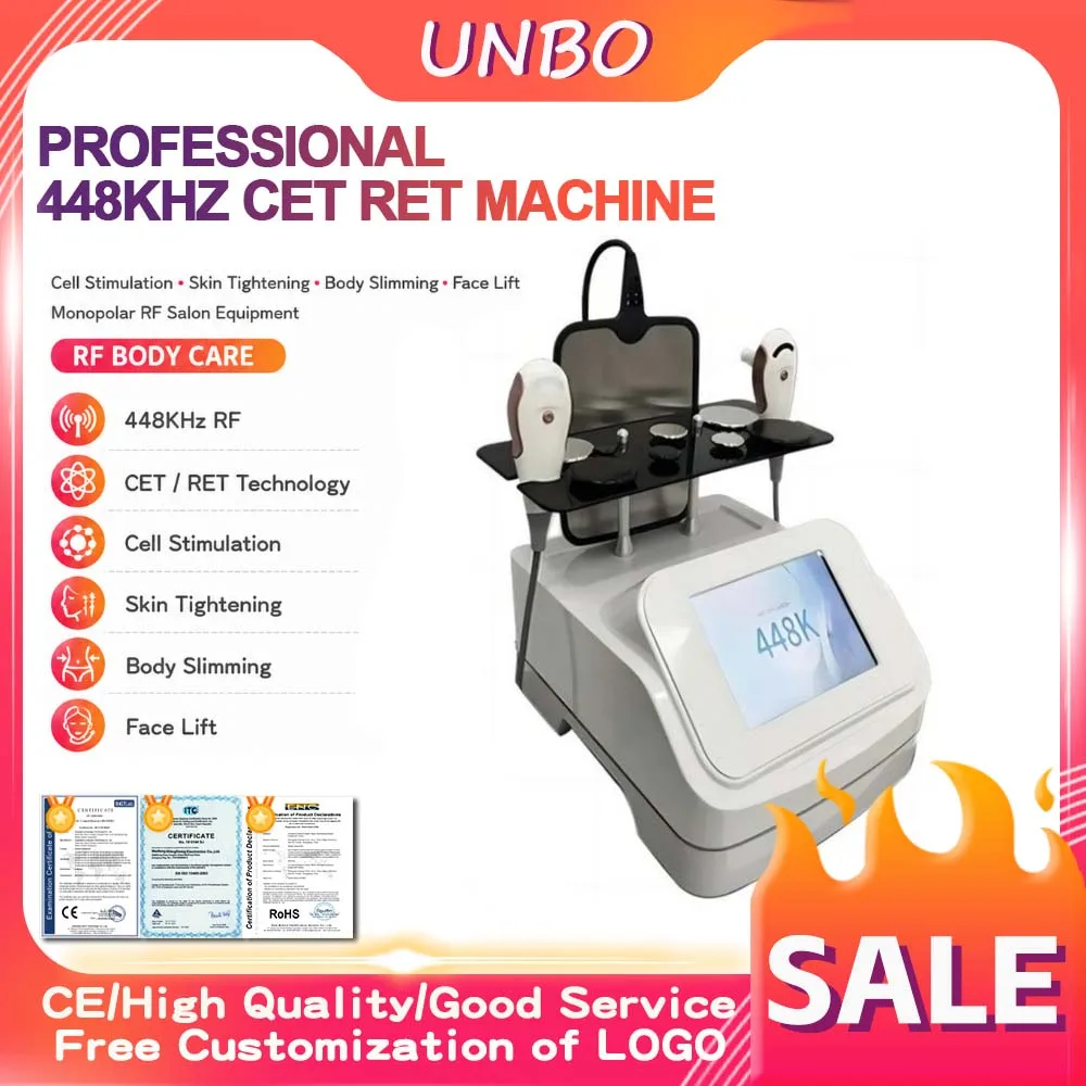 448KHz Tecar Therapy RF Machine CET RET Body Slimming Skin Tightening Pain Relief Cellulite Reduction Face Spa Clinic Equipment