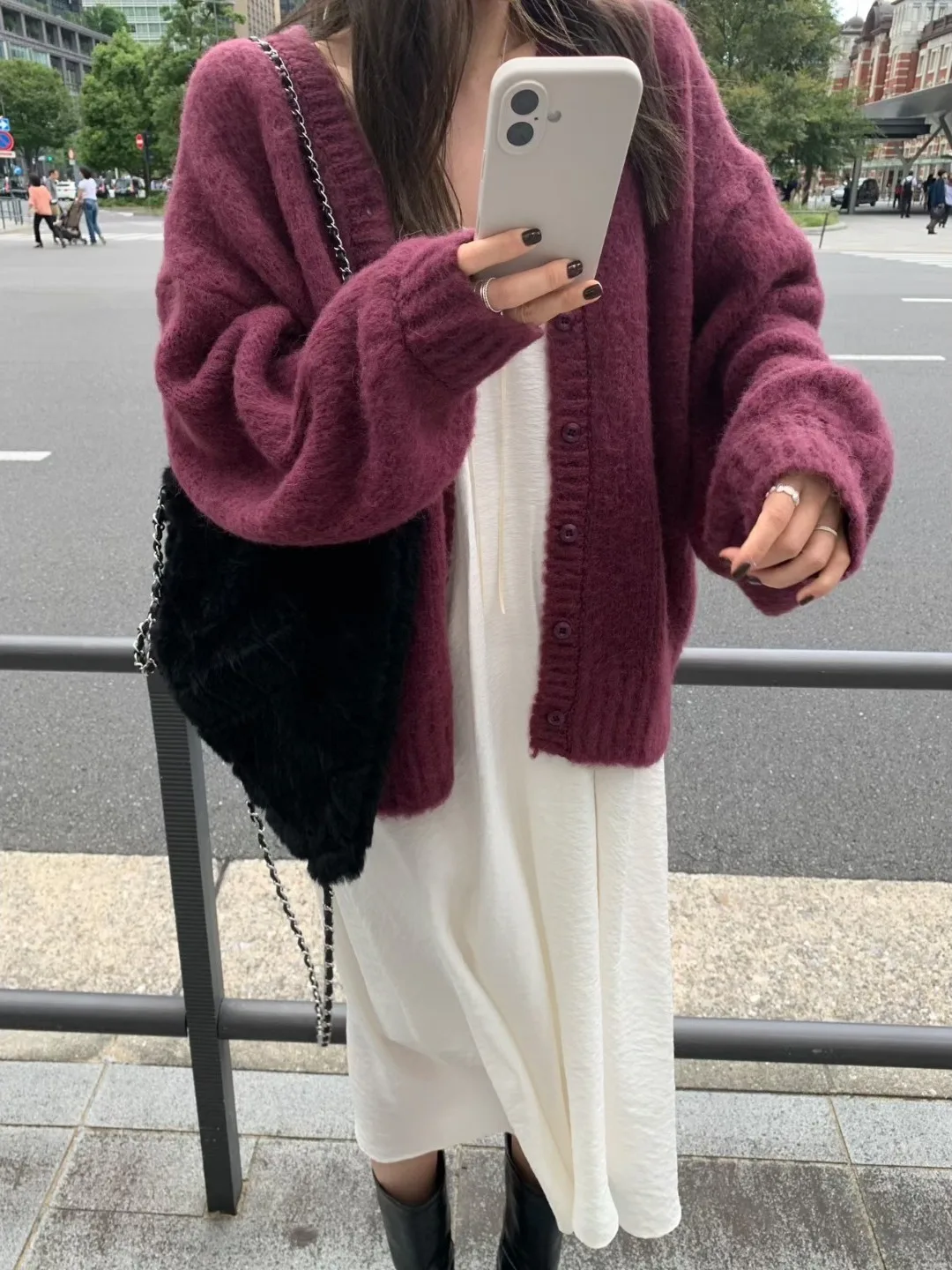 

Faionable Vintage Women's Open Cardigan Sweater Dongda Gate Autumn Winter New Arrival Loose Fit Medium Softn Long Sve