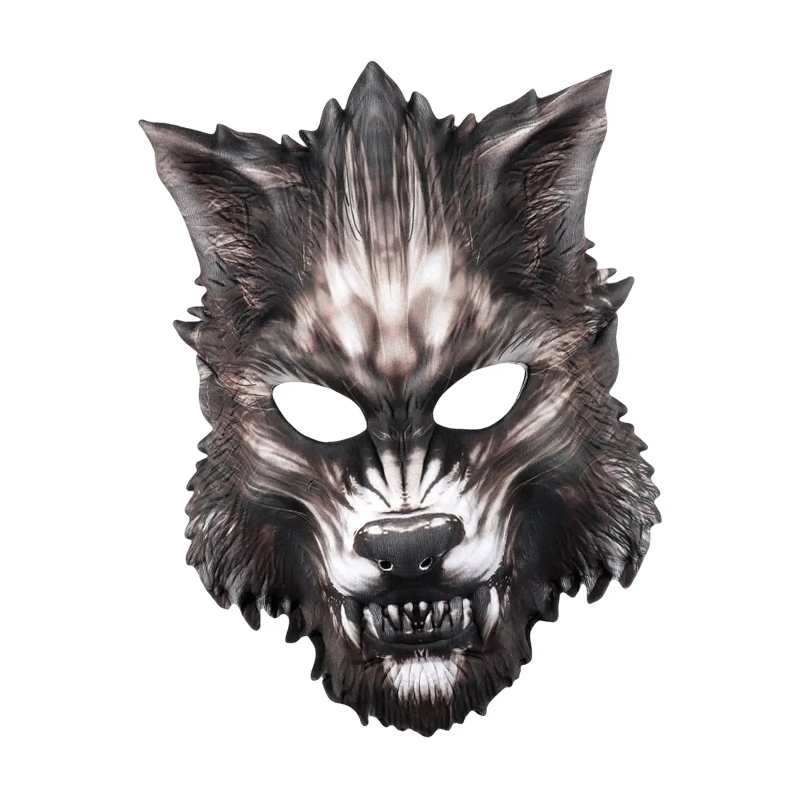 Maschera di lupo di Halloween, mezza faccia di animale EVA spaventoso per spettacoli notturni in costume da uomo Aldult