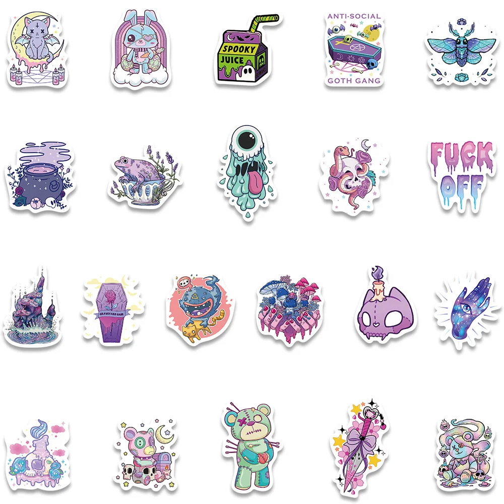 65pcs Magic Cute Gothic Stickers Stationery Laptop Phone Ipad Aesthetic Journal Accessories DIY Sticker Scrapbooking Supplies