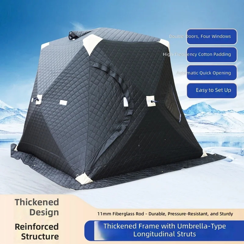 Outdoor Portable Travel Camping Ice-Fishing Tent Thickened Warm-Keeping Cold Use