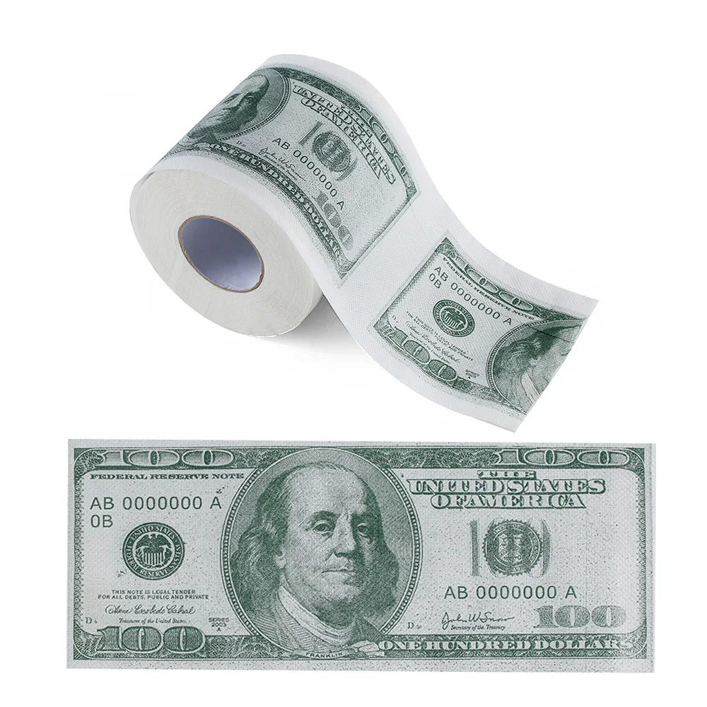 Creative Funny Printed Toilet Paper One Hundred Dollar Pattern Eco-friendly Toilet Paper Household Kitchen Cleaning Paper Towels