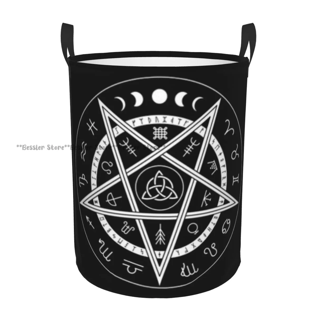 Foldable Laundry Basket for Dirty Clothes Celtic Occult Symbol Storage Hamper Kids and Baby Home Organizer