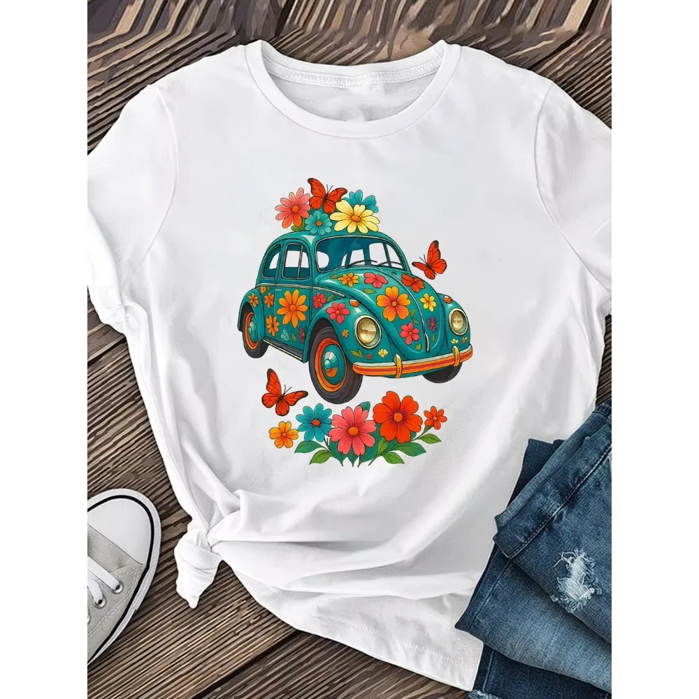 Men Women Vintage Turquoise Floral TShirt Soft Breathable Short Sleeve Blouse Round Neck Casual Shirt Spring Summer Fall Outfits