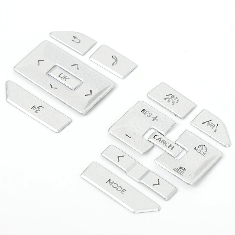 For 2026-2027 Toyota Land Cruiser FJ 12Pcs Stainless Steel Silver Steering Wheel Switch Panel Cover Trim Interior Accessories