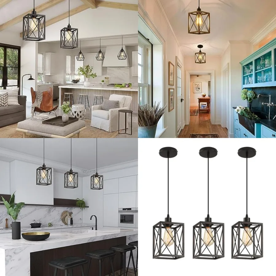 

Black Pendant Lighting Modern Pendant Light, Adjustable Pendant Light Fixture, s Kitchen Island Pack