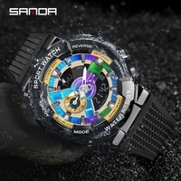 Sanda 9004 Watch Men Magic Color Fashion Digital Wristwatch Unisex Top Luxury Cool Waterproof Sport Clock Часы Женские Ручные