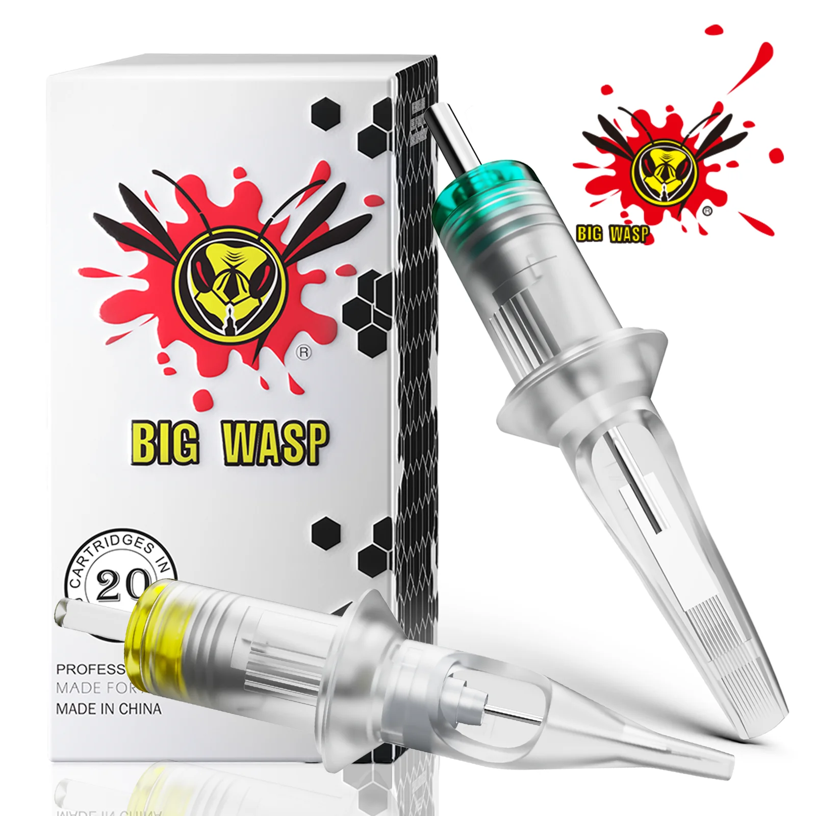 

BIGWASP RM 20PCS 0.30mm#0.35mm Tattoo Cartridge Needle Liner Shader with Membrane Safety Disposable Tattoo Needle for Tattoo Pen